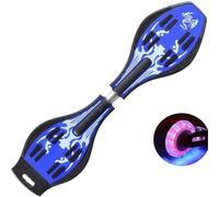 ERNAN Waveboard,Waveboard con LED Ruote,per bambini Street Surfen Caster Torsion Skateboard Double Decks Casterboard for Kids/Teens (DEEP BLUE)