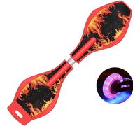 ERNAN Waveboard,Waveboard con LED Ruote,per bambini Street Surfen Caster Torsion Skateboard Double Decks Casterboard for Kids/Teens (Flame red)
