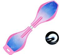 ERNAN Waveboard,Waveboard con LED Ruote,per bambini Street Surfen Caster Torsion Skateboard Double Decks Casterboard for Kids/Teens (Nebulae PINK)