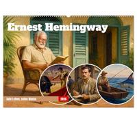 Ernest Hemingway (Wandkalender 2026 DIN A2 quer), CALVENDO Monatskalender: Ein Leben zwischen Worten und Welten