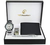 Ernest - Set regalo composto da orologio da uomo, torcia a LED, portafoglio, penna, colore: Bianco