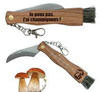 Ernestine - Coltello per funghi personalizzato con spazzola - regalo festa del papà - coltello multifunzione per raccogliere funghi e funghi porcini - regalo uomo papà papi - regalo caccia