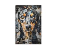 ERNGDFCV Póster decorativo de retrato de perro, lienzo para pared e impresión artística moderna para decoración de dormitorio familiar, 40 x 60 cm
