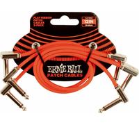 Ernie Ball 12" Flat Ribbon Patch Cable Red 3-Pack 30 cm Angolo - Angolo Cavo patch