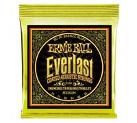 Ernie Ball, Everlast Medium Coated 80/20 Bronze, Corde per chitarra acustica, diametro 13-56