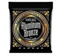 Ernie Ball, Extra Light Aluminum Bronze, Corde per chitarra acustica, diametro 10-50