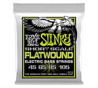 Ernie Ball, Regular Slinky Short ScaleFlatwound, Corde per basso elettrico a scala corta, diametro 45-105