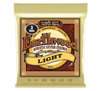 Ernie Ball, Earthwood Light 80/20 Bronze, Corde per chitarra acustica, confezione da 3, diametro 11-52