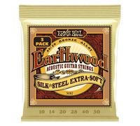 Ernie Ball Earthwood Silk and Steel Extra Soft 80/20 Bronze, Corde per chitarra acustica, confezione da 3, diametro 10-50
