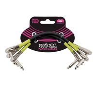 Ernie Ball 6059 6" Flat Angle/Flat Angle Patch Cable 3-Pack Black