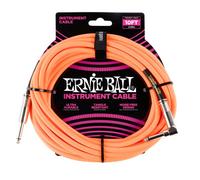 Ernie Ball, Cavo intrecciato per strumenti, dritto / angolato, 7,62 m, arancione neon