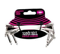 Ernie Ball, Cavo patch piatto a nastro, 7,62 cm, confezione da 3, colore bianco