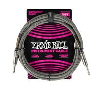 Ernie Ball Cavo per Chitarra Intrecciato, Dritto/Dritto, 3 m - Silver Fox