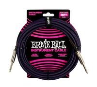 Ernie Ball Cavo per strumenti intrecciato dritto/dritto 5,5 m viola/nero