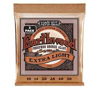 Ernie Ball Earthwood Extra Light Phosphor Bronze, Corde per chitarra acustica, confezione da 3,diametro 10-50