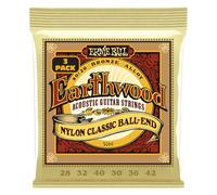 Ernie Ball Earthwood Folk Nylon Clear and Gold Ball End, Corde per chitarra acustica con estremità a sfera, bronzo 80/20, confezione da 3, diametro 28-42