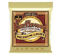 Ernie Ball, Earthwood Medium Light 80/20 Bronze, Corde per chitarra acustica, confezione da 3, diametro 12-54