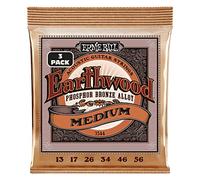 Ernie Ball Earthwood Medium Phosphor Bronze, Corde per chitarra acustica, confezione da 3, diametro 13-56