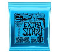 Ernie Ball, Extra Slinky Nickel Wound, Corde per chitarra elettrica, confezione da 3, diametro 8-38
