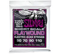 Ernie Ball, Power Slinky Short Scale Flatwound, Corde per basso elettrico a scala corta, diametro 50-110