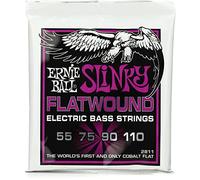 ERNIE BALL - 2811 - POWER SLINKY FLATWOUND 55-110 - Electric Bass Strings - Set of 4