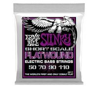 Ernie Ball, Power Slinky Short Scale Flatwound, Corde per basso elettrico a scala corta, diametro 50-110