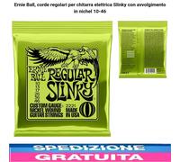 Ernie Ball Regular Slinky Nickel Wound, Corde Chitarra Elettrica Diametro 10-46