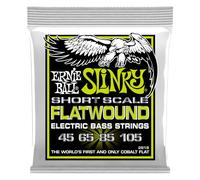 Ernie Ball, Regular Slinky Short ScaleFlatwound, Corde per basso elettrico a scala corta, diametro 45-105