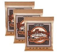 Ernie Ball - Set di corde 2146 in bronzo fosforoso per chitarra acustica, medium light, 12-54, 3 confezioni