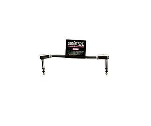 Ernie Ball, Singolo cavo patch piatto con jack stereo a pipa, lunghezza 7,6 cm, Nero