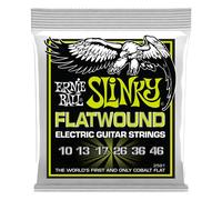 Ernie Ball Slinky Flatwound Muta Set da 6 Corde Liscie Chitarra Elettrica 10-46