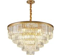 ERNP Lampadari Lampadario di Cristallo Placcato Oro Illuminazione Lampadari Rotondi Moderni Empress Lampadari a Sospensione Lampada da soffitto per casa duplex Sala da Pranzo Soggiorno W20