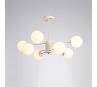ERNP Magic Bean Lampadario Molecolare,LED Sputnik Lampada a Sospensione Lampada a Sospensione Creativa Nordica Postmoderna Soggiorno Camera da Letto Ristorante Lampada,White+WarmLight-8Heads