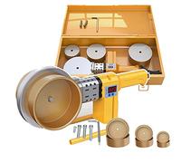 ERNP Saldatrice a Fusione di Tubi, saldatrice per plastica, con Scatola, Testa portapettini da 9 Pezzi - per Saldatura (75-110 mm + 20-63 mm) Tubi Ppr/PE/Pp Rame