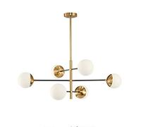 ERNP Soggiorno Sala da Pranzo Camera da Letto, E27 Nordic Magic Bean Lampadario in Vetro, personalità Creativa Post-Moderna Semplice Luce Lampada Molecolare di Lusso-Nero e Oro 6t