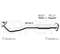 ERNST 043465 Tubo gas scarico per OPEL Vectra C CC (Z02) Vectra C Caravan (Z02)