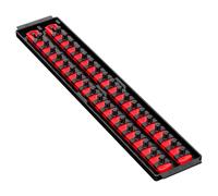 Ernst 2 Rail Twist Lock 3/8" Socket Boss® Storage Organizer Rail 18" Red