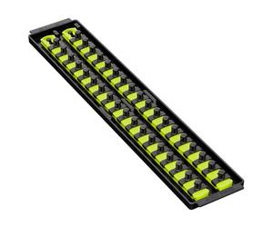 Ernst 8462HV 3/8" Socket Boss Storage Organizer Rail 2-Rail Twist Lock 18" HIVIZ