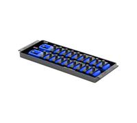 Ernst 8555 1/4" 2-Rail Socket Boss Storage Organizer 8" blu