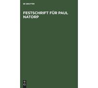 Ernst Cassirer Festschrift Für Paul Natorp (Copertina rigida)