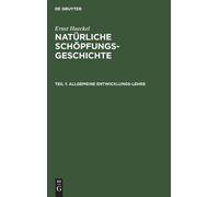 Ernst Haeckel Allgemeine Entwicklungs-Lehre (Copertina rigida)