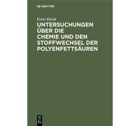 Ernst Klenk Untersuchungen Über Die Chemie Und Den Stoffwechs (Copertina rigida)