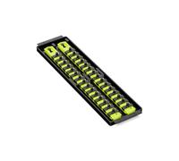 Ernst Manufacturing 8467HV 13" Socket Boss, Premium 2-Rail 1/4 Inch Drive Socket Organizer Rails, Alta Visibilità - Made in USA