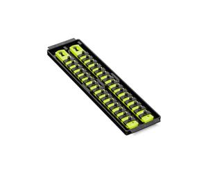 Ernst Manufacturing 8467HV 13" Socket Boss, Premium 2-Rail 1/4 Inch Drive Socket Organizer Rails, Alta Visibilità - Made in USA