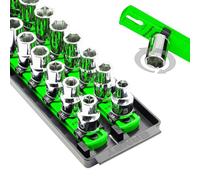 Ernst Manufacturing 8487 Bussola Boss, 2 guide da 45,7 cm con supporto per presa di sicurezza Twist-Lock e vassoio per cassetto, adatta a prese da 1/2 pollici, verde, prodotto negli Stati Uniti
