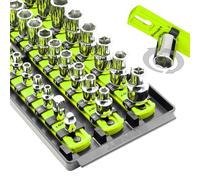 Ernst Manufacturing 8498HV 13" Socket Boss, Premium 3-Rail Multi-Drive Socket Organizer, Alta Visibilità