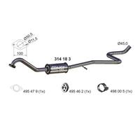 ERNST Marmitta Centrale Marmitta per Ford B-Max JK 314183