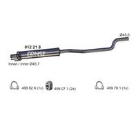 ERNST Marmitta Centrale Marmitta per Opel Corsa C F08 F68 Tigra Twintop