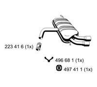 ERNST Silenziatore Finale Compatibile Per Audi A3 2.0 FSI 203036