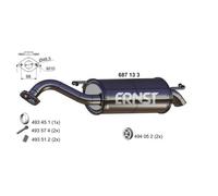 ERNST Silenziatore Marmitta per Toyota Corolla 1.6 Vvt-I